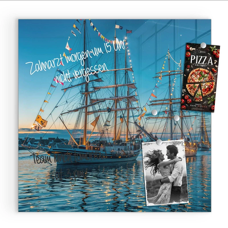 Magnettafel - Schiffe im Hafen