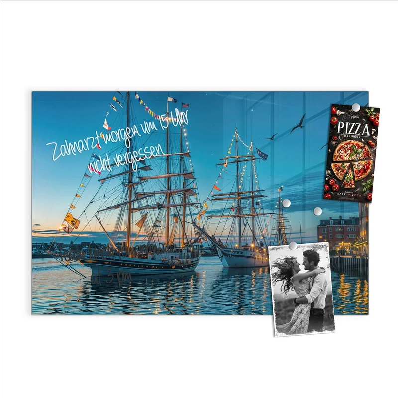 Magnettafel - Schiffe im Hafen