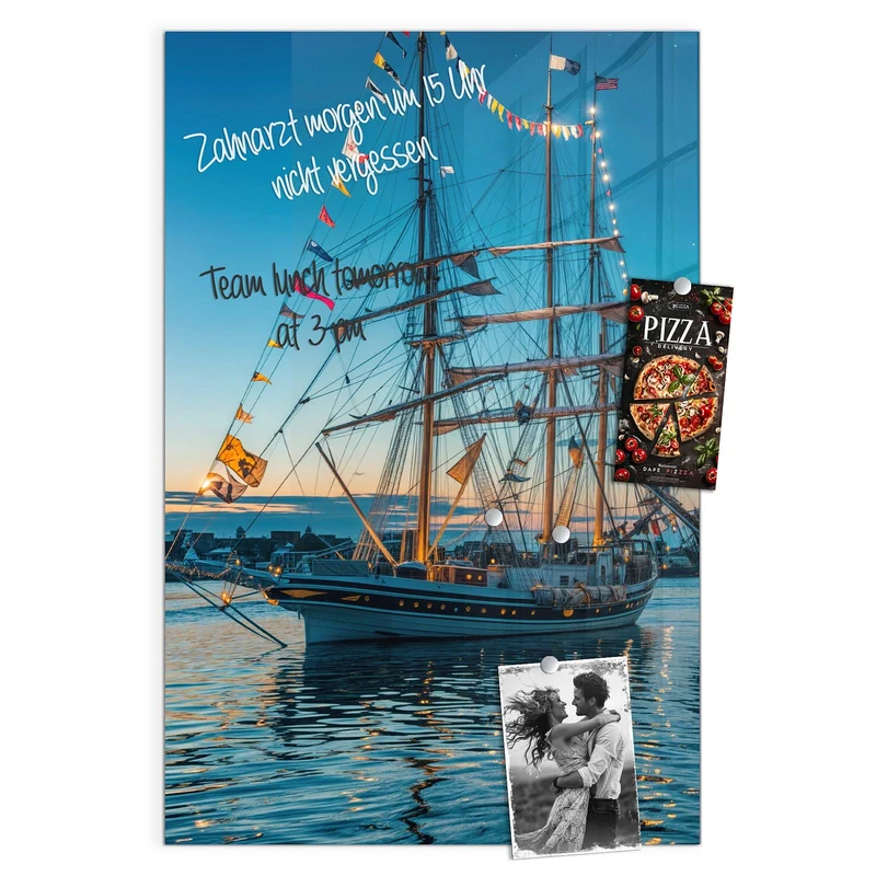 Magnettafel - Schiffe im Hafen