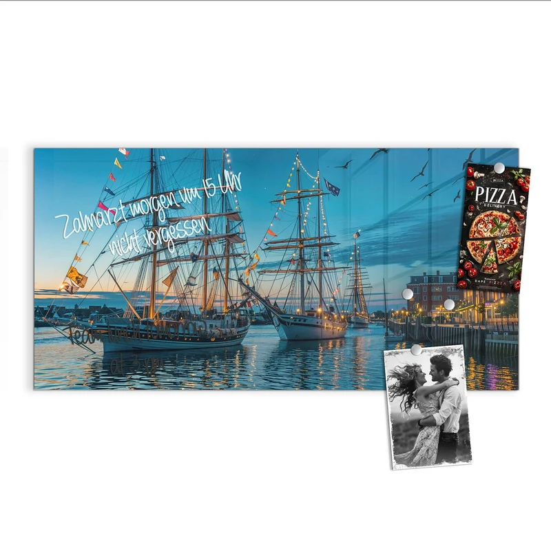 Magnettafel - Schiffe im Hafen