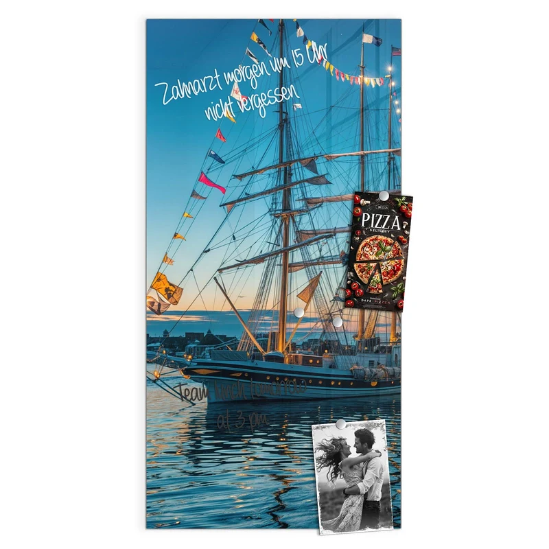 Magnettafel - Schiffe im Hafen