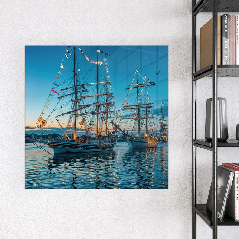 Magnettafel - Schiffe im Hafen
