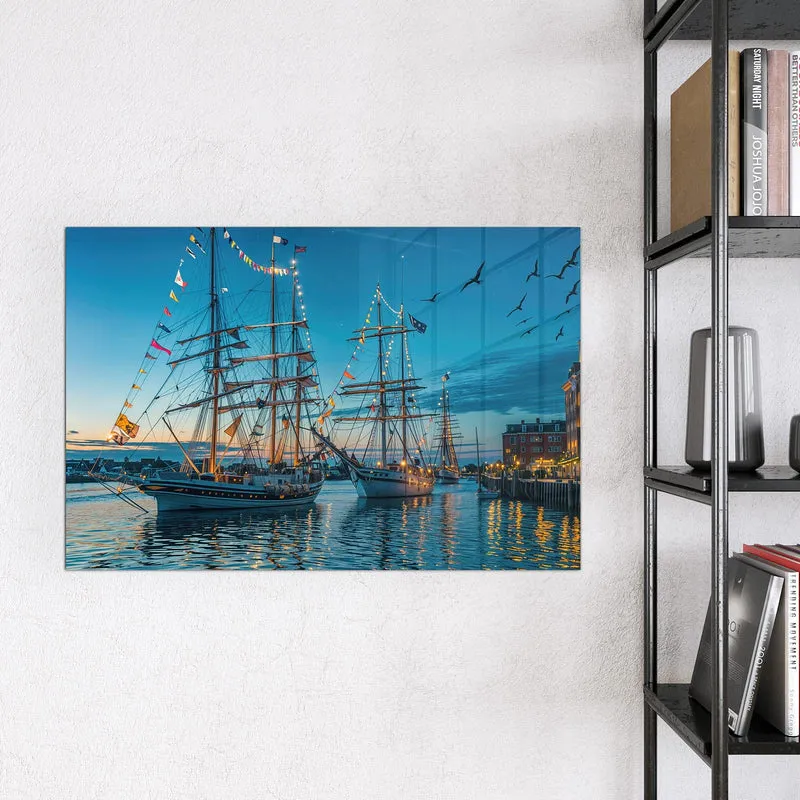 Magnettafel - Schiffe im Hafen