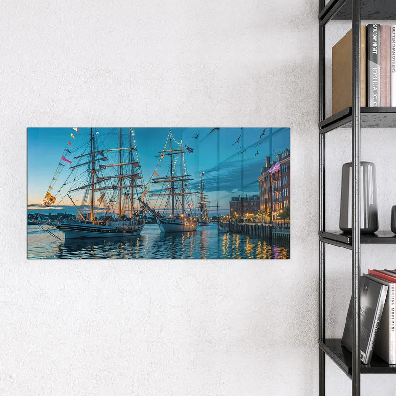 Magnettafel - Schiffe im Hafen