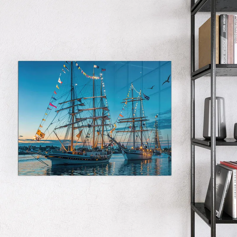 Magnettafel - Schiffe im Hafen