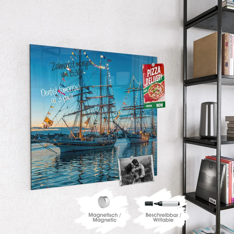 Magnettafel - Schiffe im Hafen