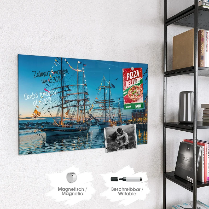 Magnettafel - Schiffe im Hafen