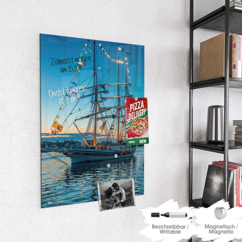 Magnettafel - Schiffe im Hafen