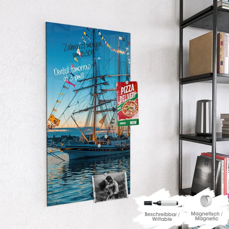 Magnettafel - Schiffe im Hafen