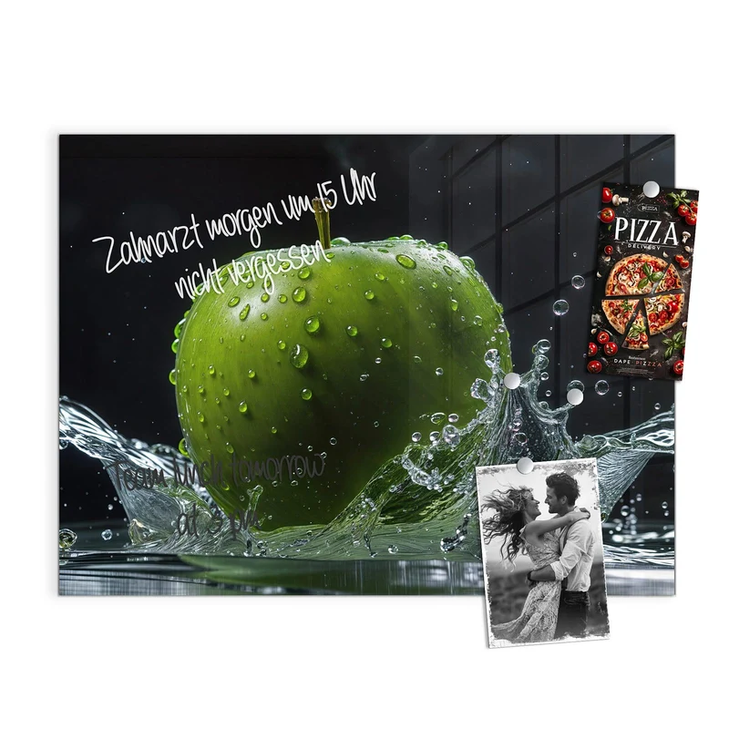 Magnettafel - Apfel im Wasser