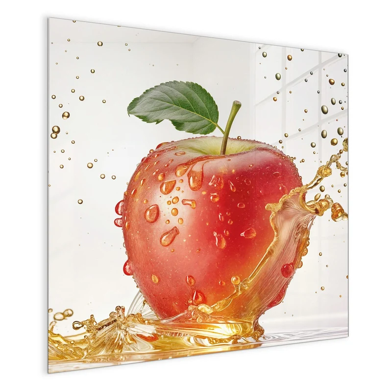Magnettafel - Apfel mit Goldspritzer