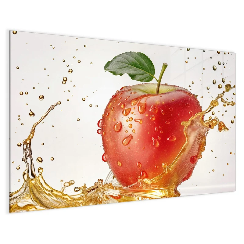 Magnettafel - Apfel mit Goldspritzer