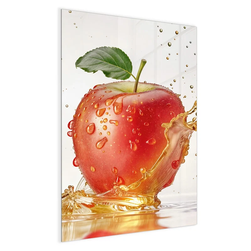 Magnettafel - Apfel mit Goldspritzer