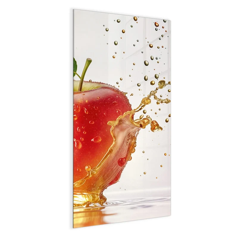 Magnettafel - Apfel mit Goldspritzer