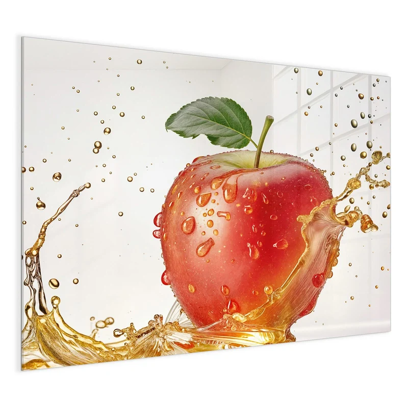 Magnettafel - Apfel mit Goldspritzer