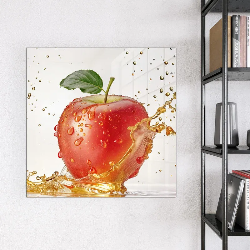 Magnettafel - Apfel mit Goldspritzer