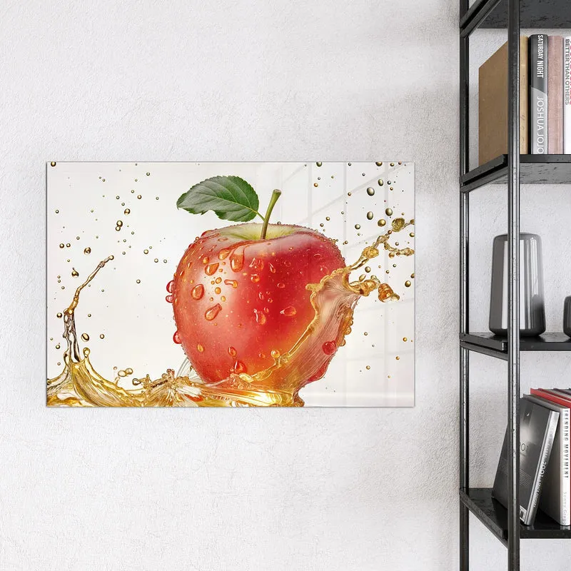 Magnettafel - Apfel mit Goldspritzer