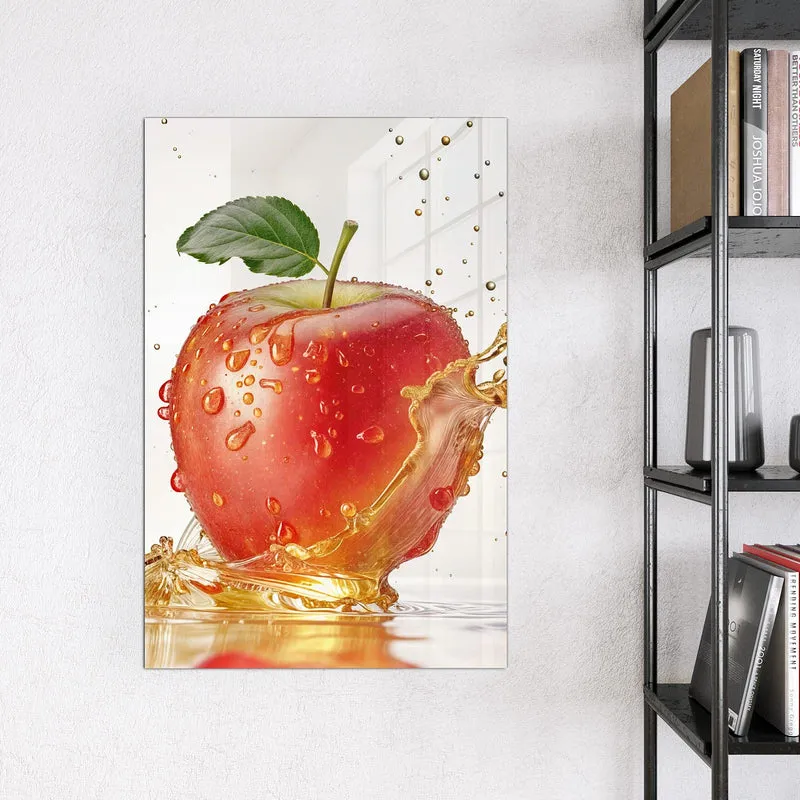 Magnettafel - Apfel mit Goldspritzer