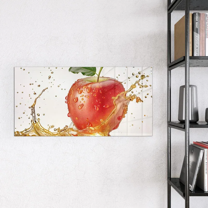 Magnettafel - Apfel mit Goldspritzer