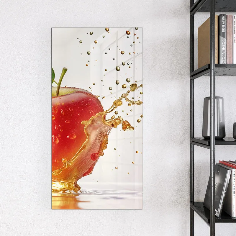 Magnettafel - Apfel mit Goldspritzer