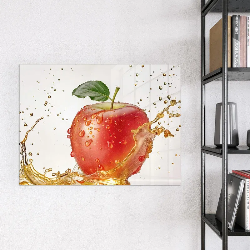 Magnettafel - Apfel mit Goldspritzer