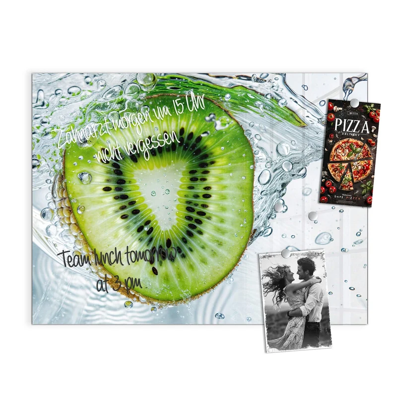 Magnettafel - Kiwi im Sprudelwasser