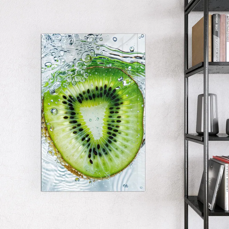 Magnettafel - Kiwi im Sprudelwasser