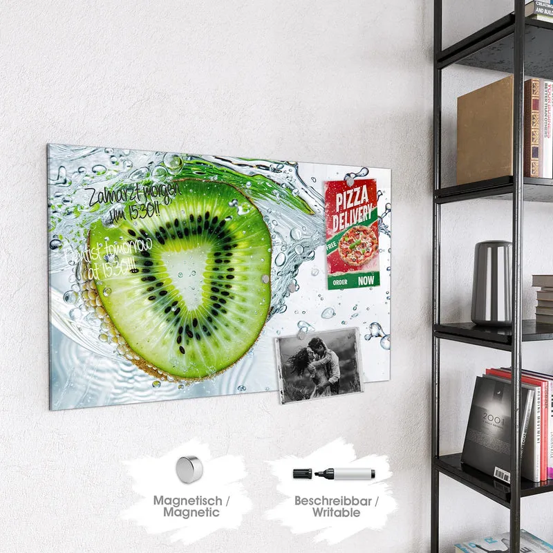 Magnettafel - Kiwi im Sprudelwasser