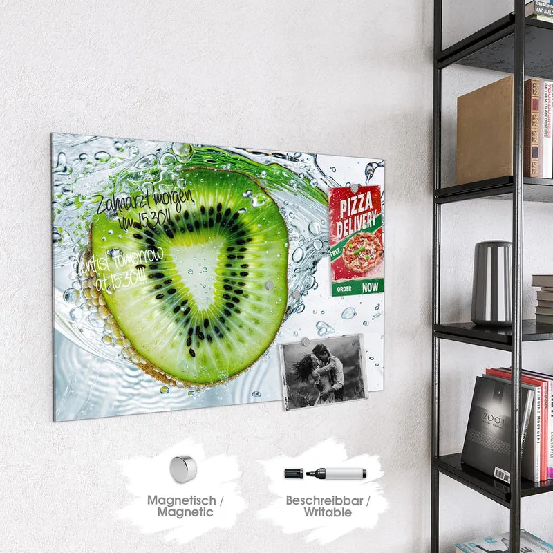 Magnettafel - Kiwi im Sprudelwasser