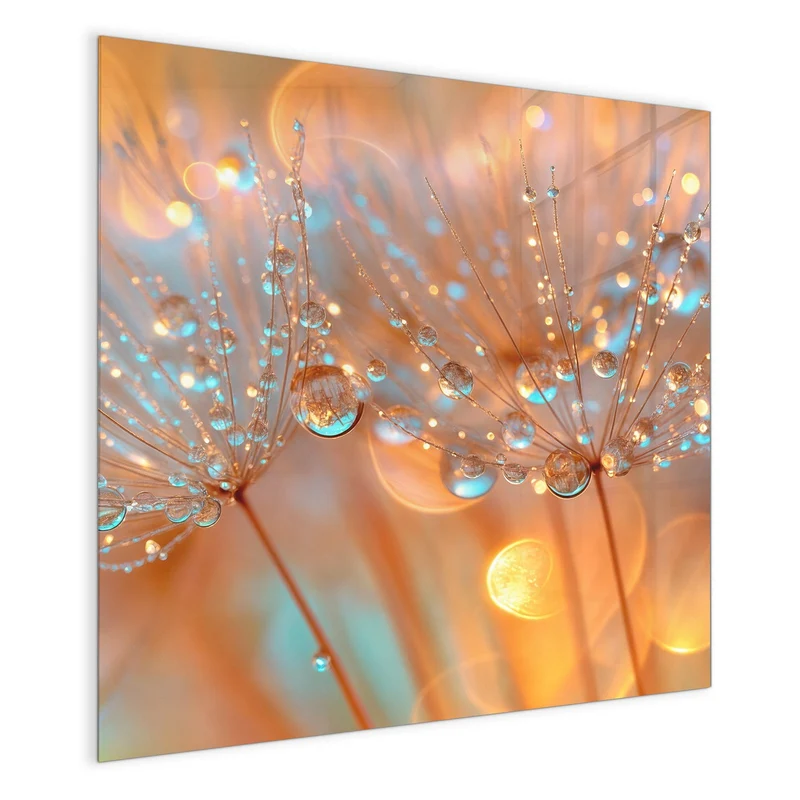 Magnettafel - Pusteblume im Tau
