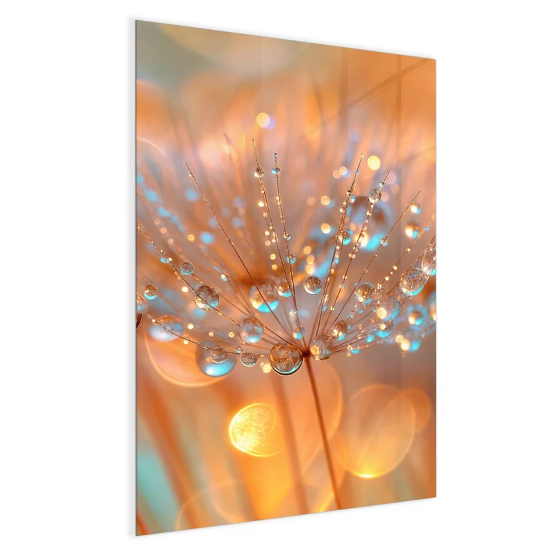 Magnettafel - Pusteblume im Tau