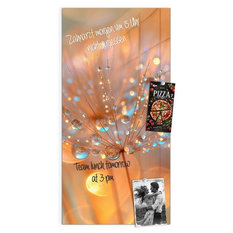 Magnettafel - Pusteblume im Tau