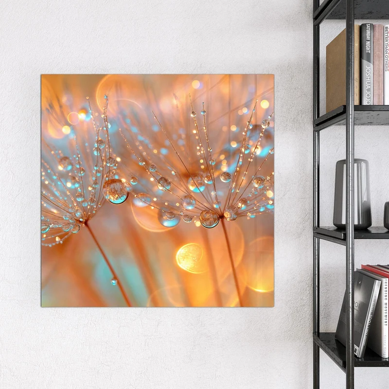 Magnettafel - Pusteblume im Tau