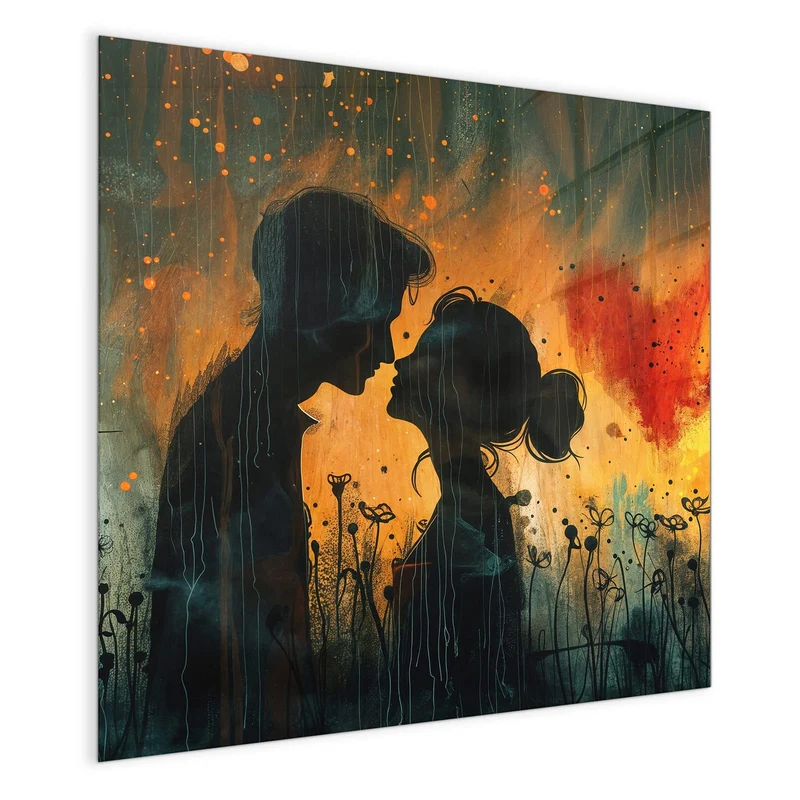 Magnettafel - Liebespaar mit Herz