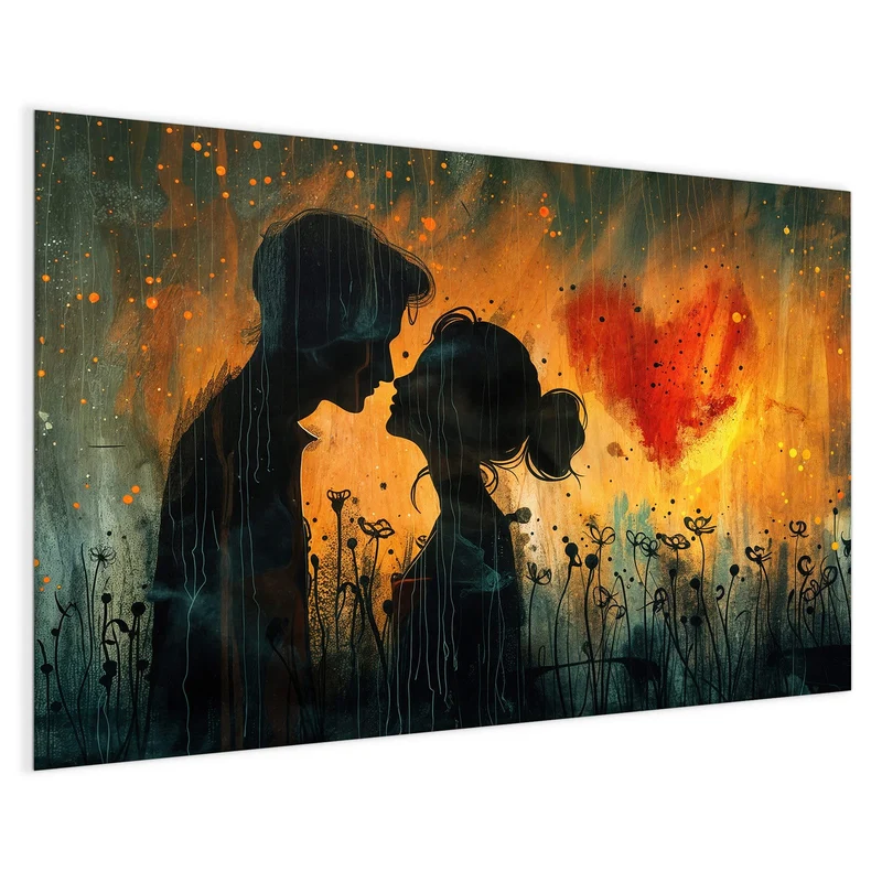 Magnettafel - Liebespaar mit Herz