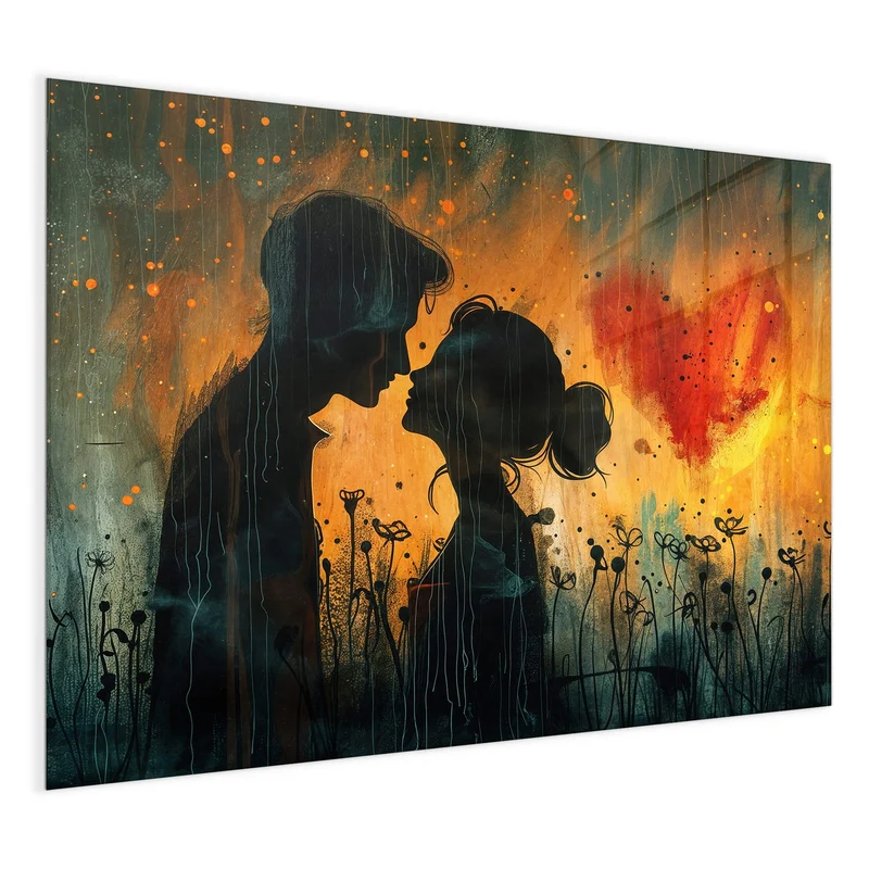 Magnettafel - Liebespaar mit Herz