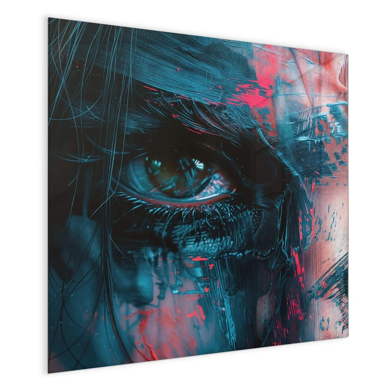 Magnettafel - Auge in Blau und Rot