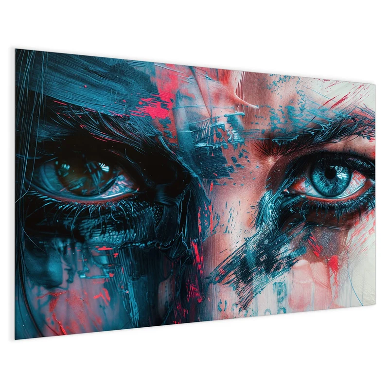 Magnettafel - Auge in Blau und Rot