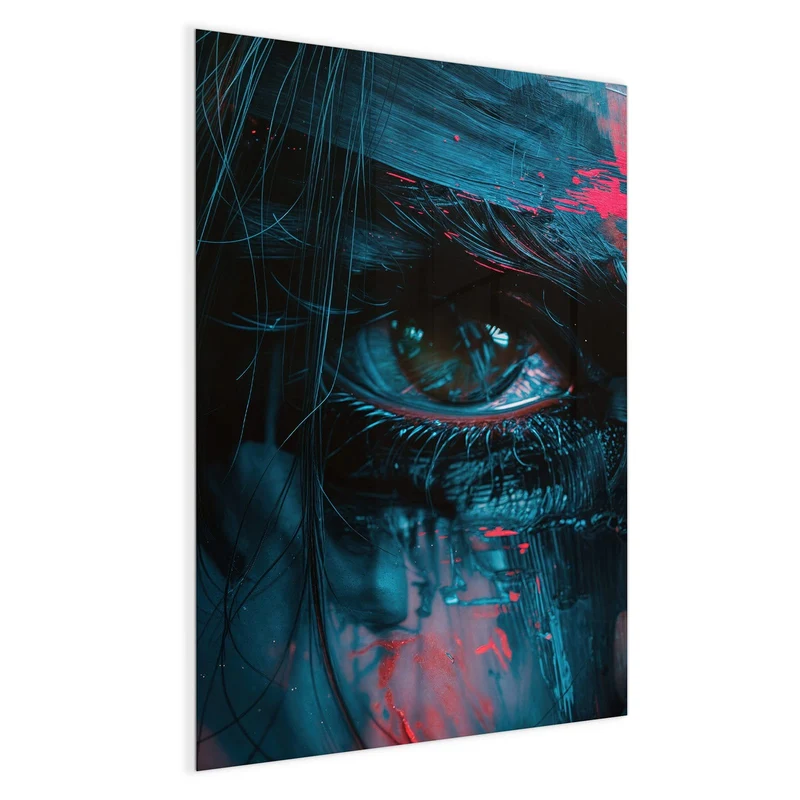 Magnettafel - Auge in Blau und Rot