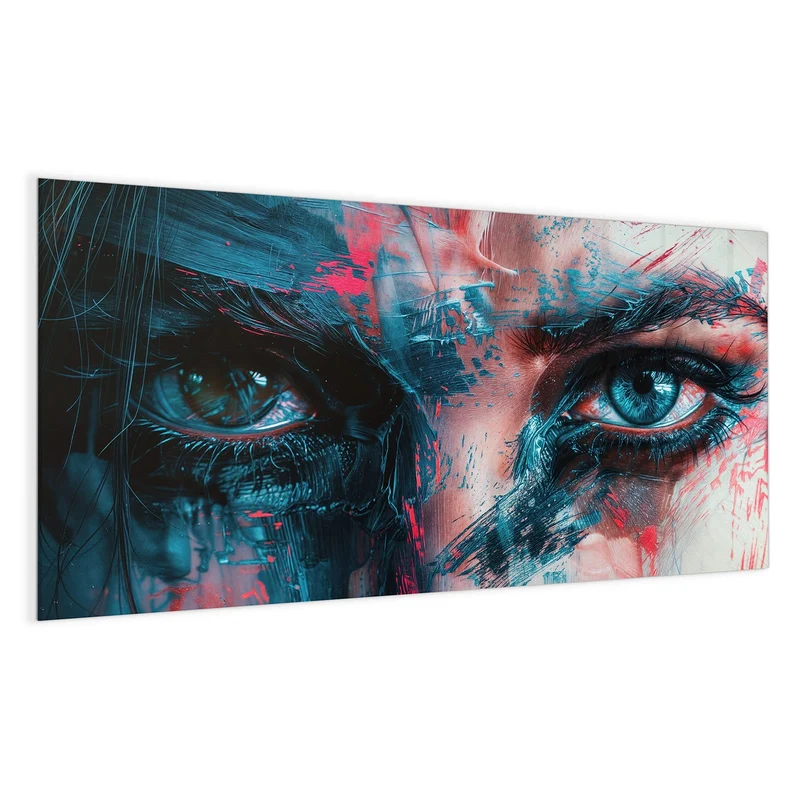 Magnettafel - Auge in Blau und Rot