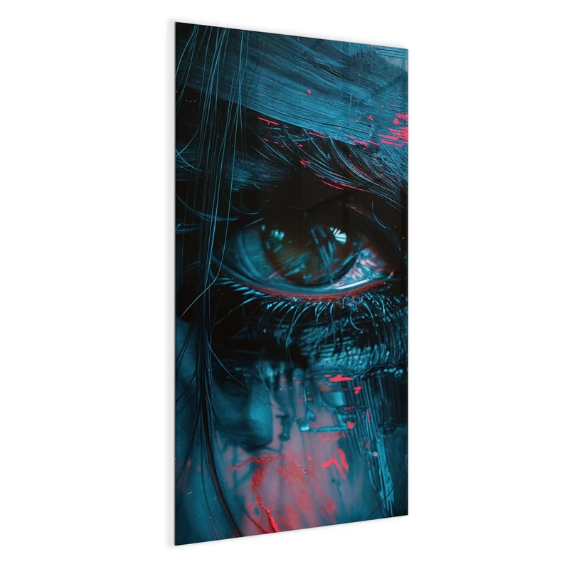 Magnettafel - Auge in Blau und Rot