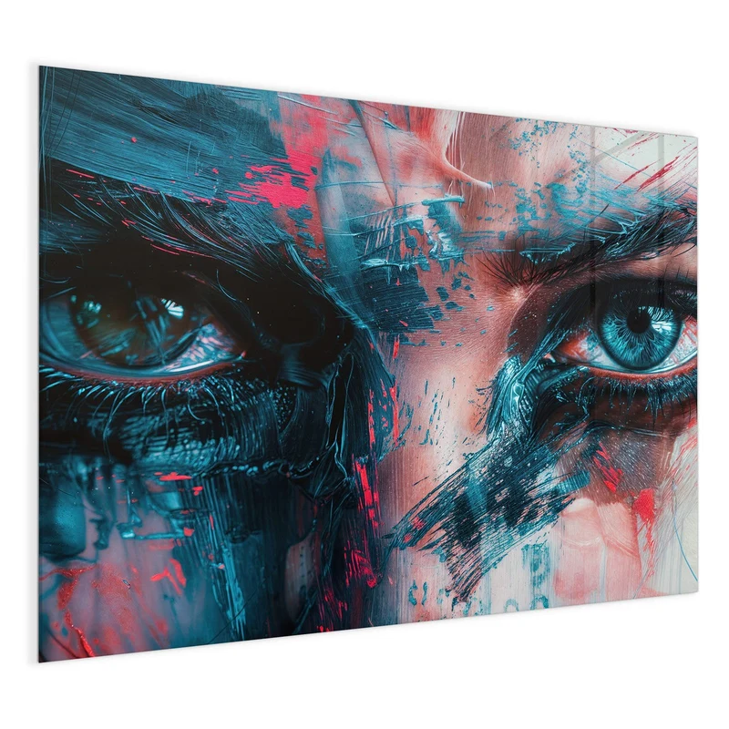 Magnettafel - Auge in Blau und Rot