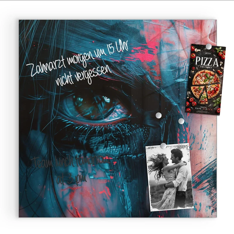 Magnettafel - Auge in Blau und Rot