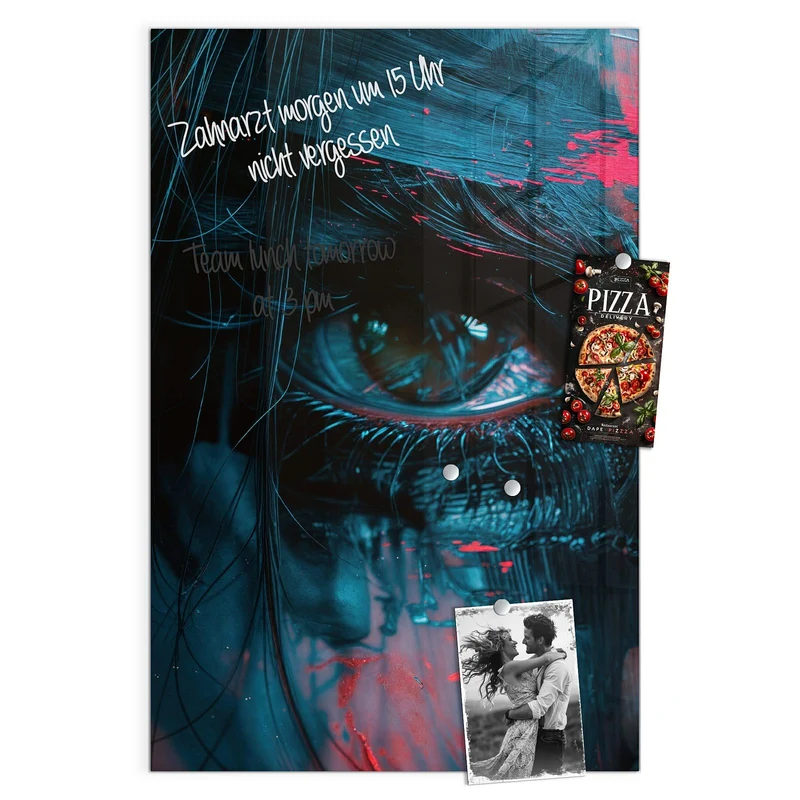 Magnettafel - Auge in Blau und Rot