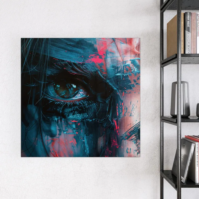 Magnettafel - Auge in Blau und Rot