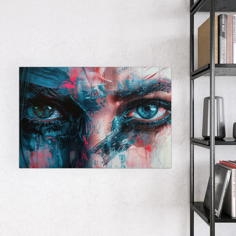 Magnettafel - Auge in Blau und Rot