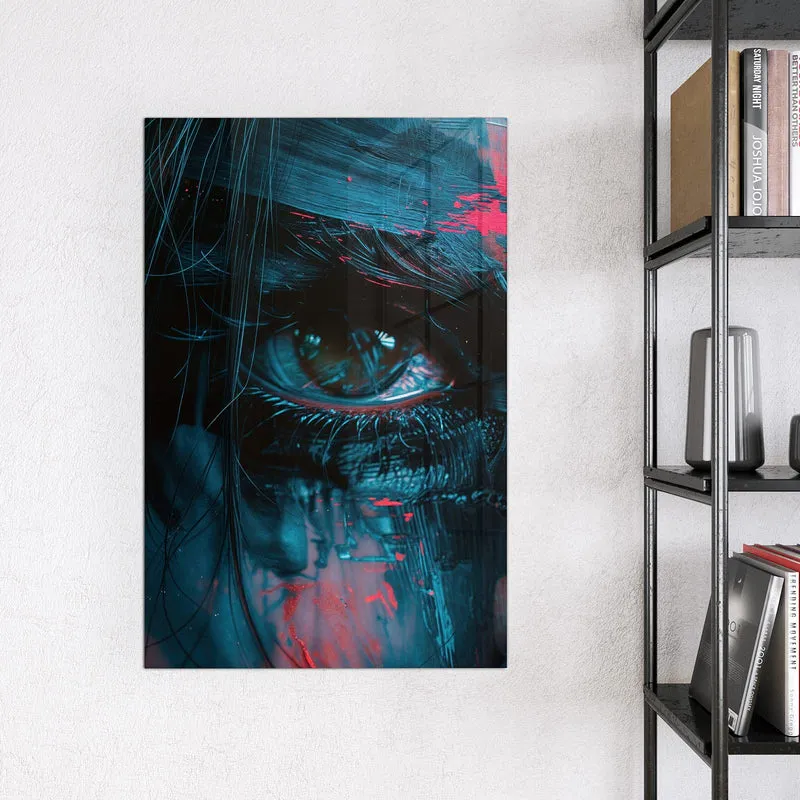 Magnettafel - Auge in Blau und Rot