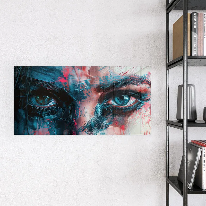 Magnettafel - Auge in Blau und Rot