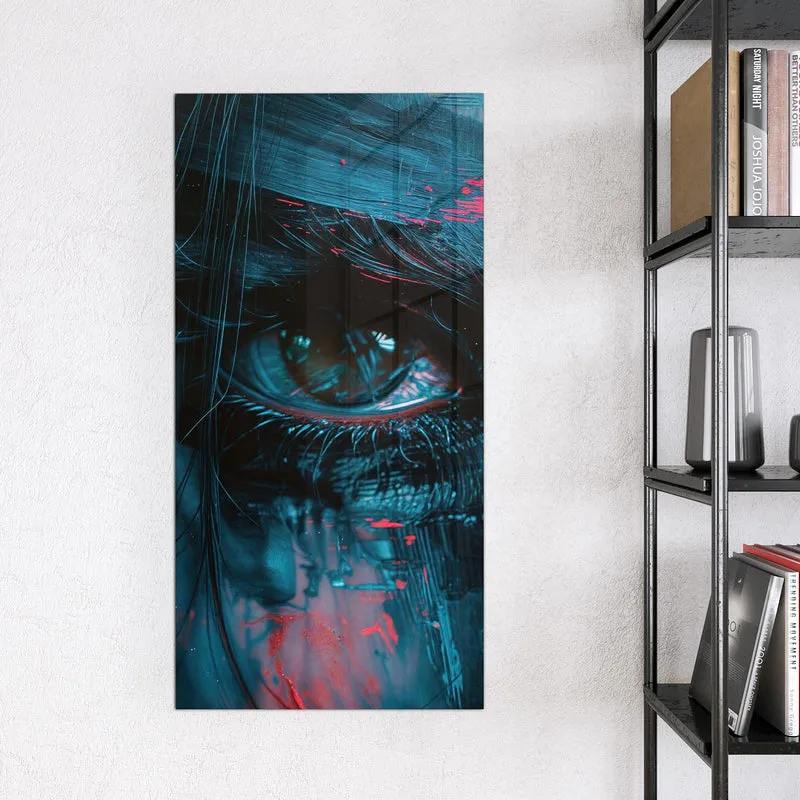Magnettafel - Auge in Blau und Rot
