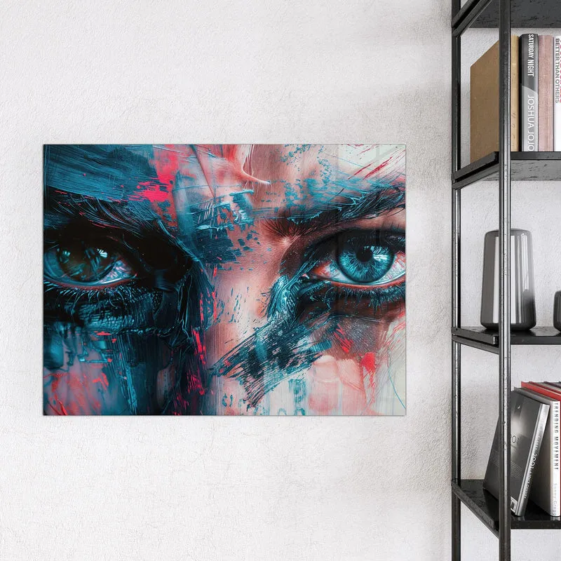 Magnettafel - Auge in Blau und Rot